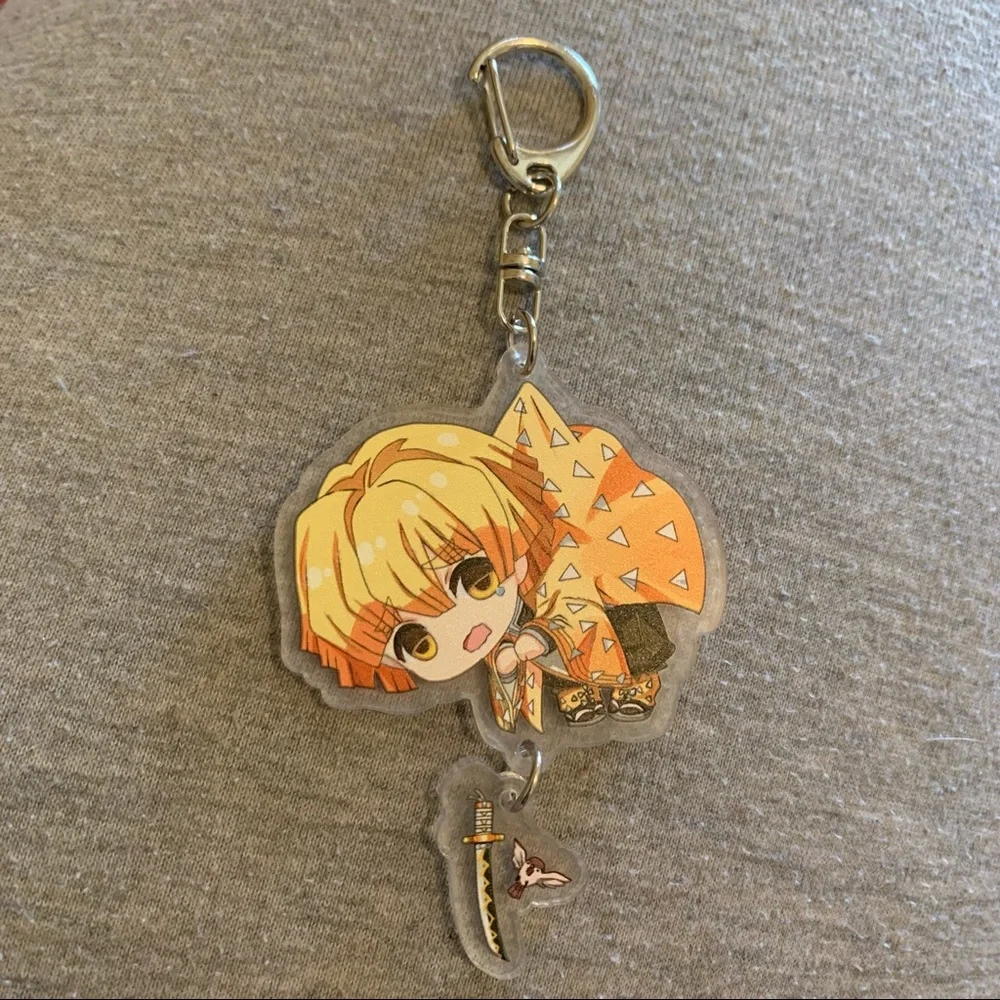 Anime Demon Slayer Zenitsu Agatsuma Charm Keychain